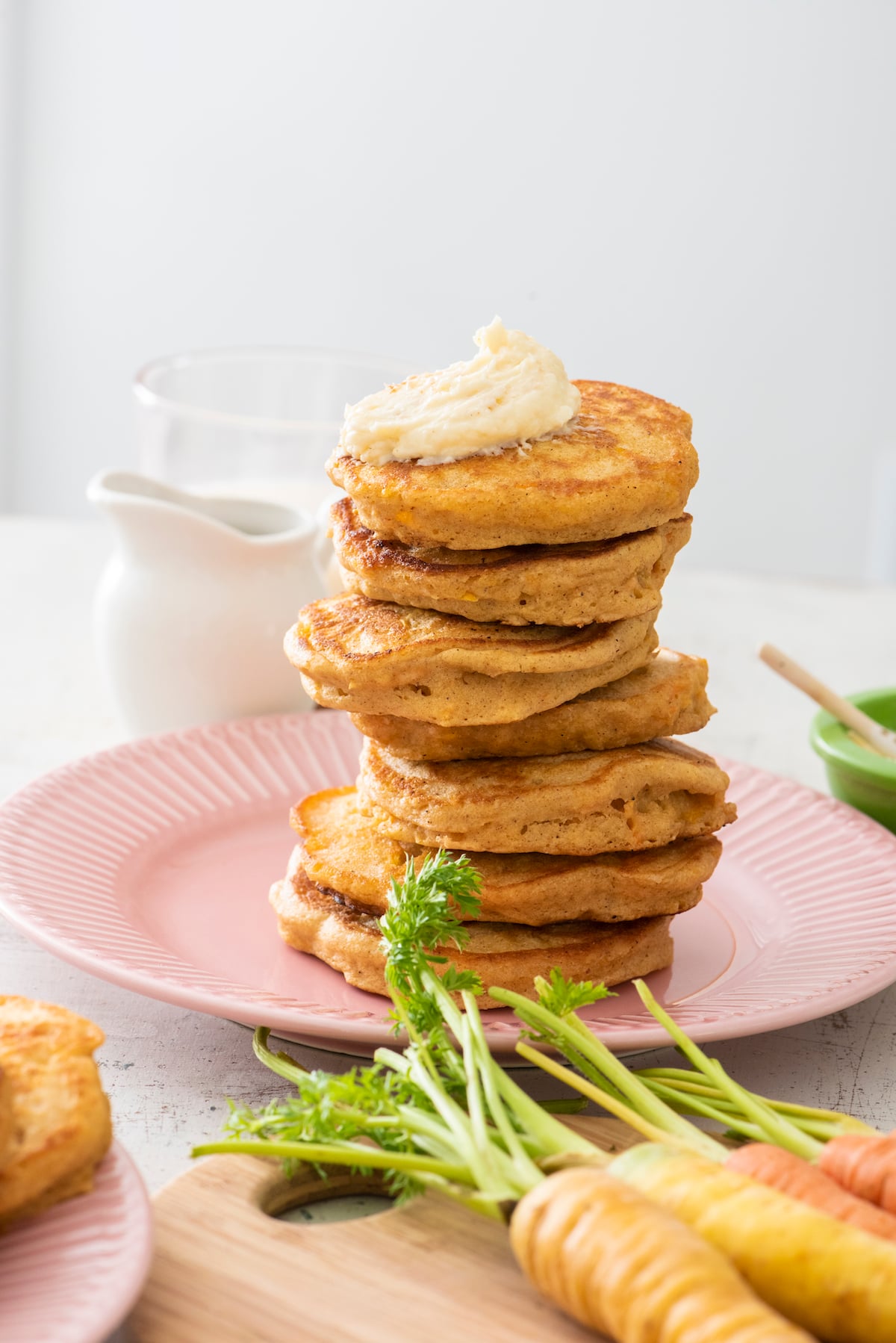 stack of carrot cake pancakes