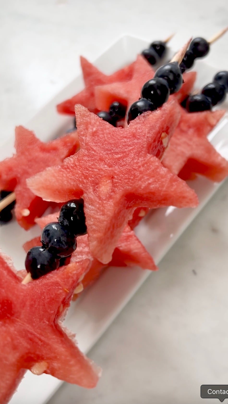 Patriotic fruit wands.