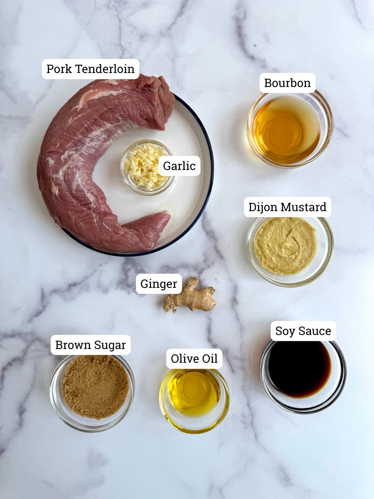 Ingredients to make Southern style pork tenderloin.