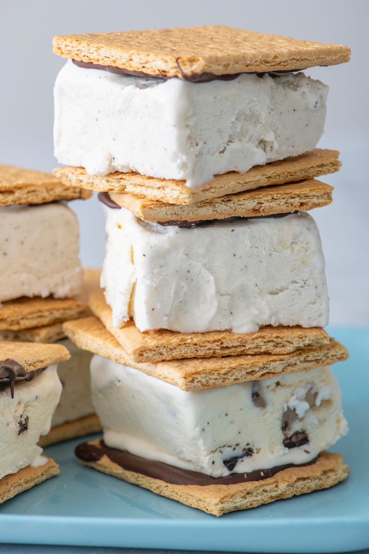 stack of graham cracker ice cream sandwiches