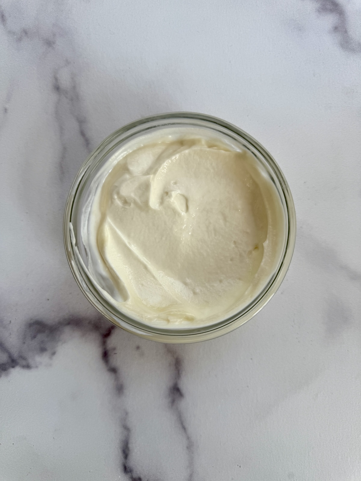 Honey, vanilla Greek yogurt in a bowl.