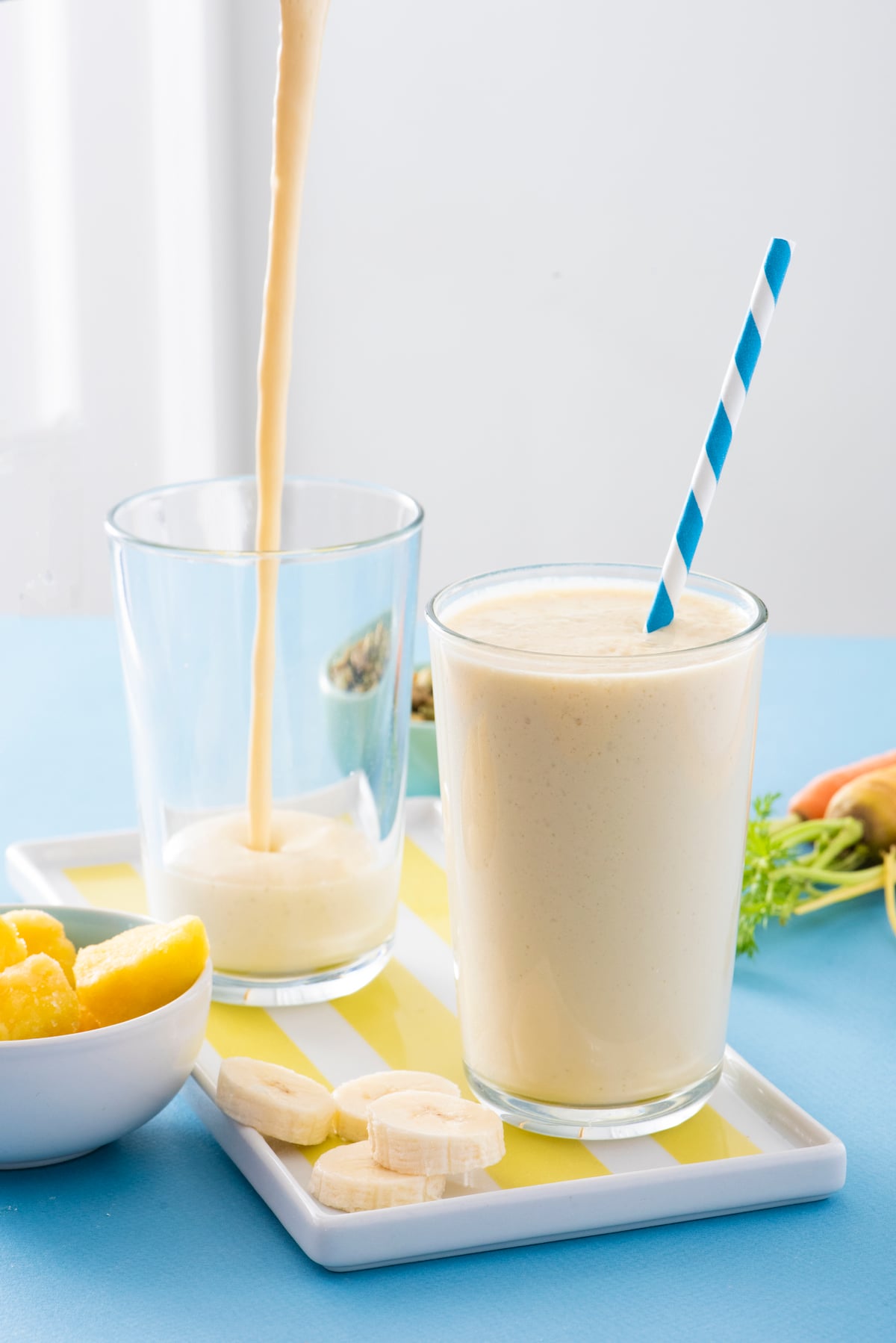 Pouring PMS Smoothie into a glass