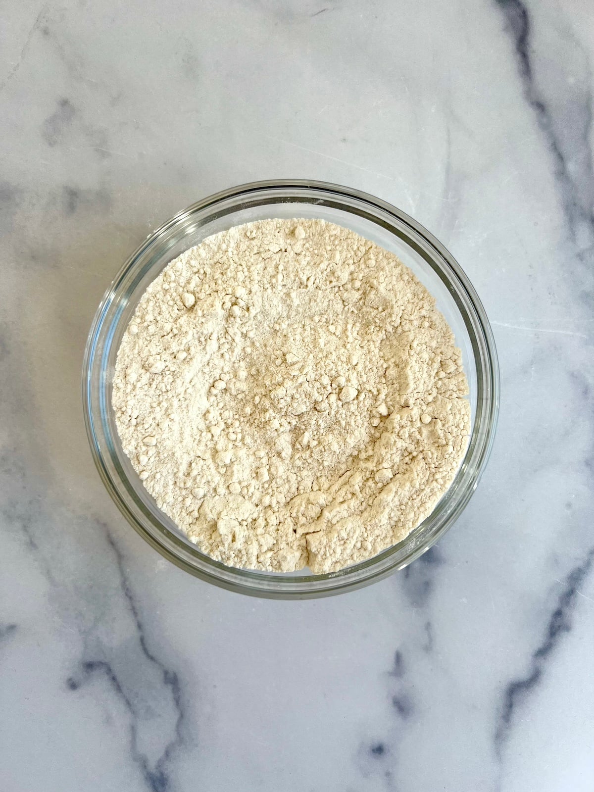 Dry ingredients for spinach muffins.