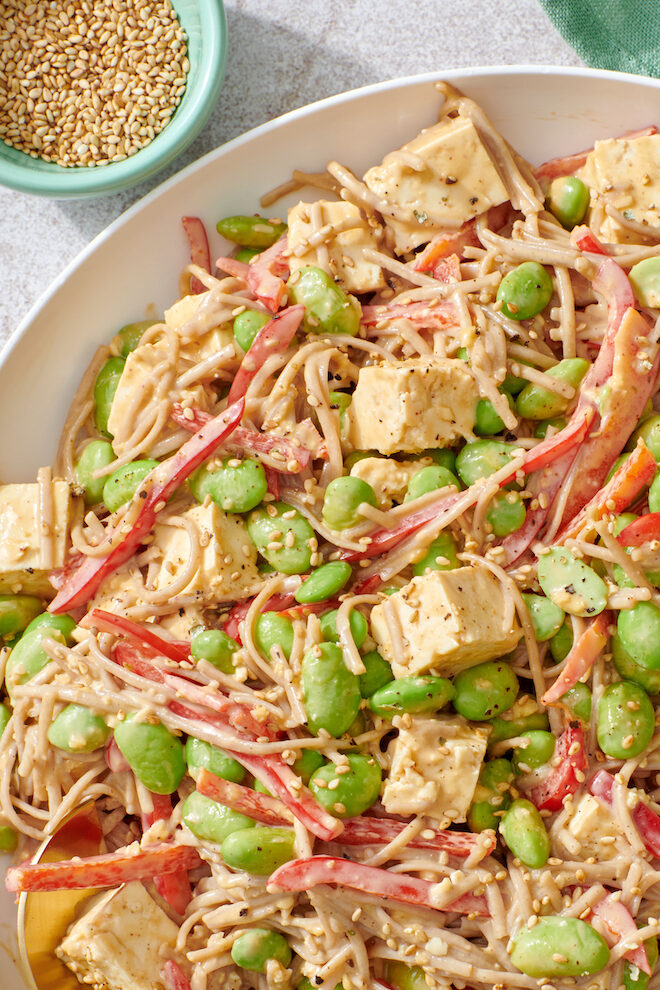 Close up of Cold Soba Noodles