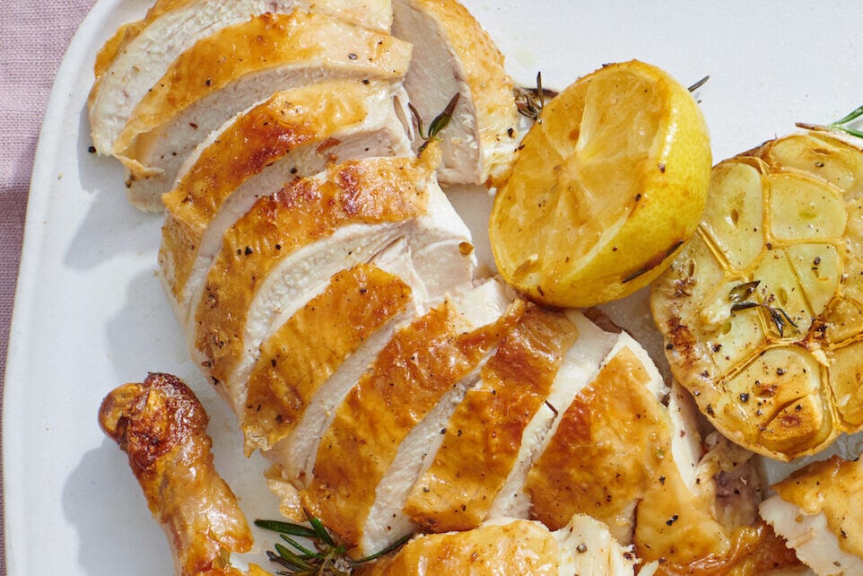 Sliced chicken breast.