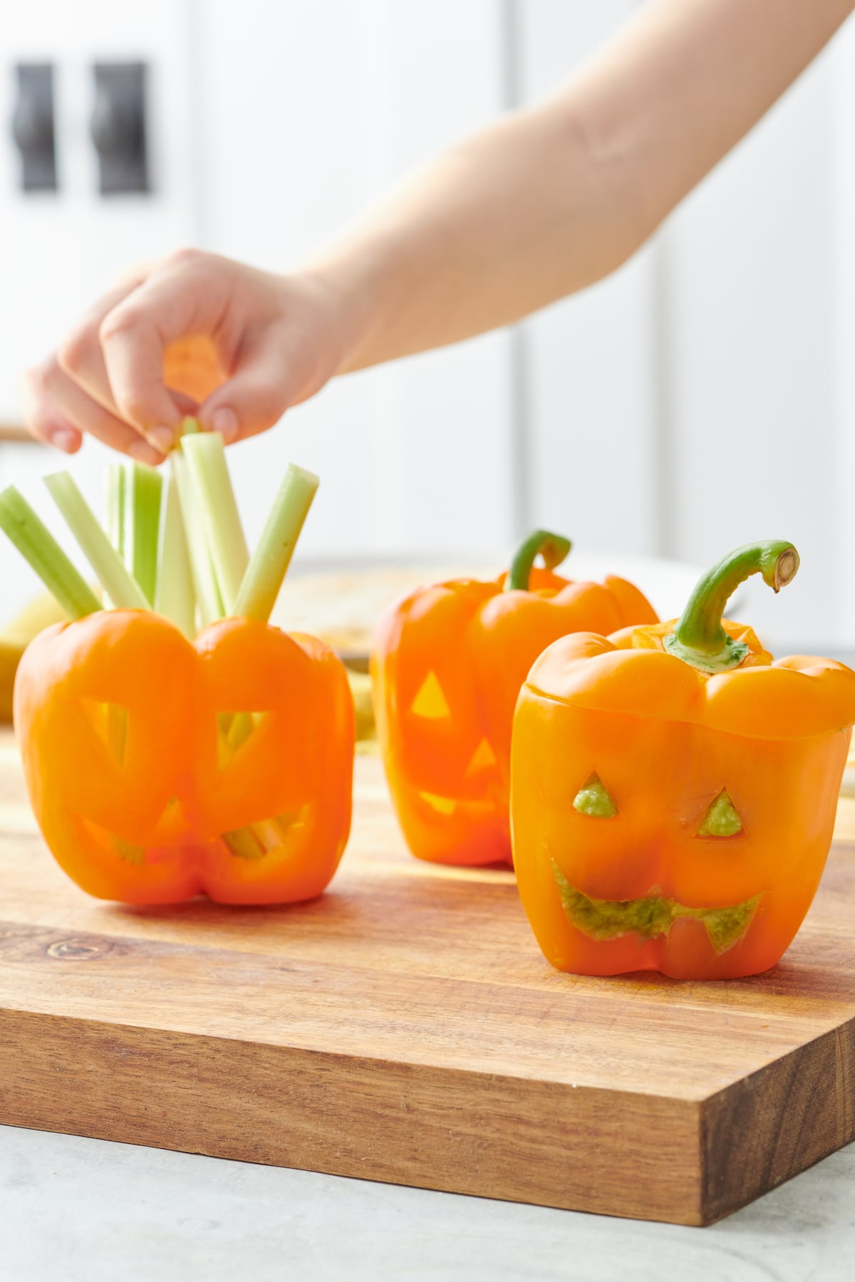 Jack-o'-lantern bell peppers