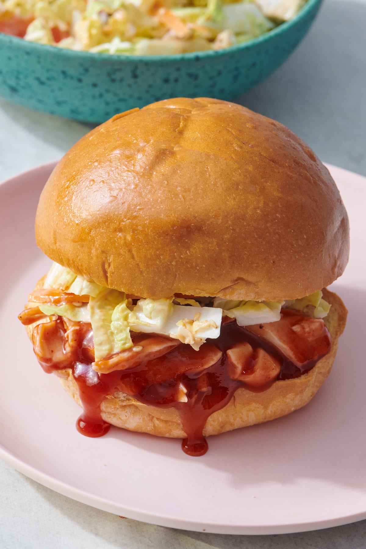 BBQ Chicken Sandwich on plate.
