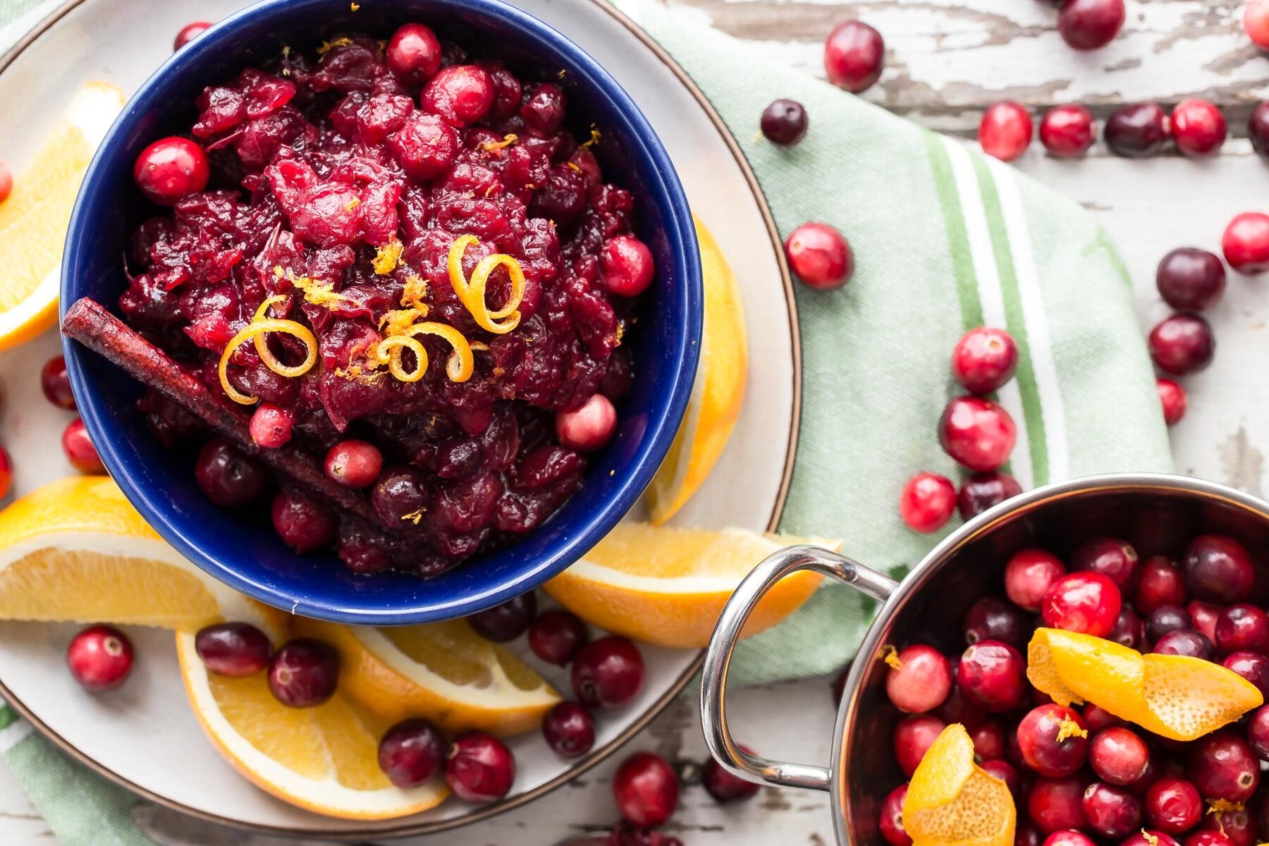 Cranberry orange sauce in a serving bowl.