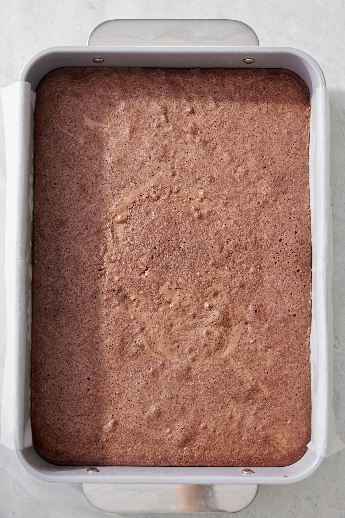 Brownies in 9x13 inch baking dish.