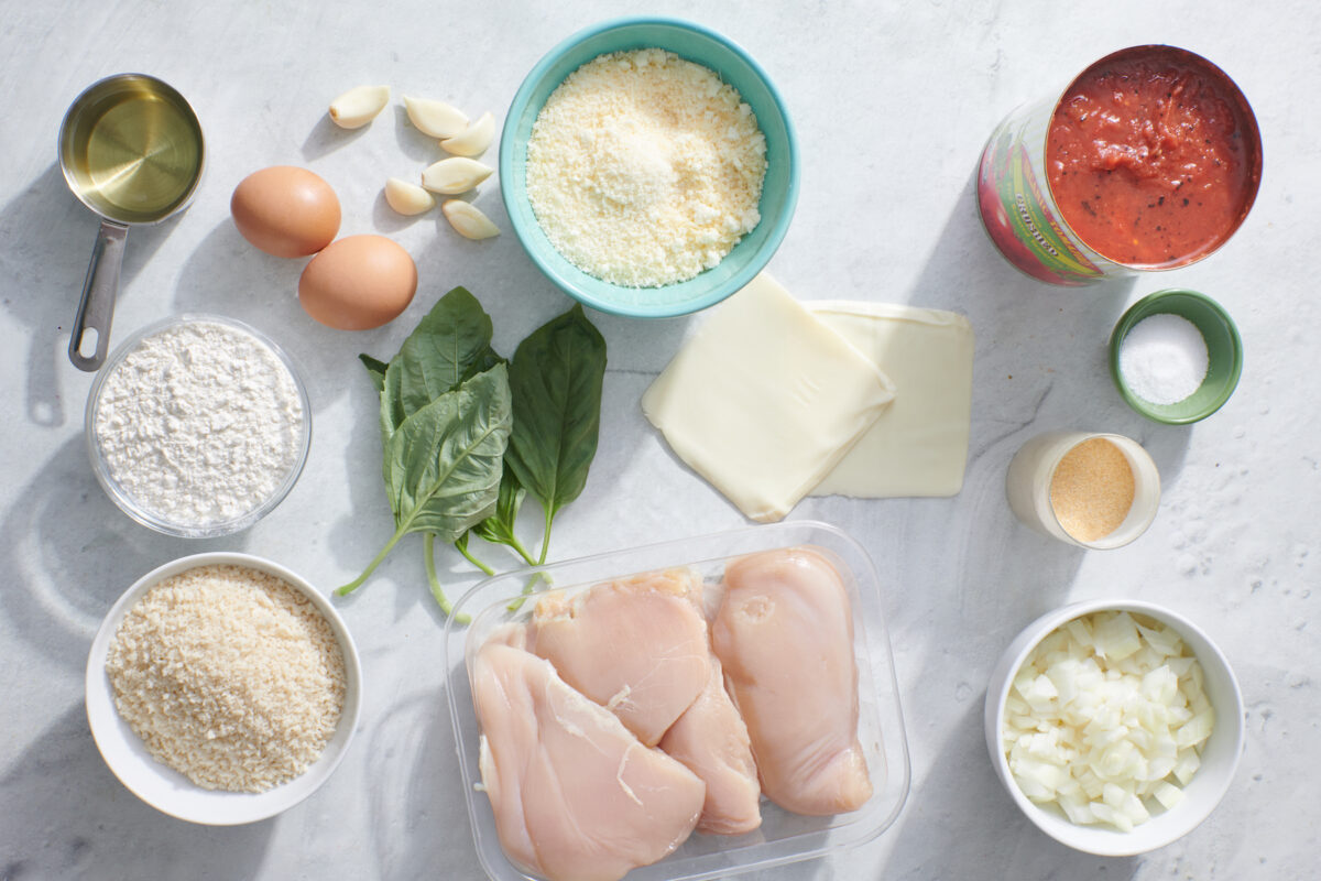 Crispy Chicken Parmesan Ingredients.