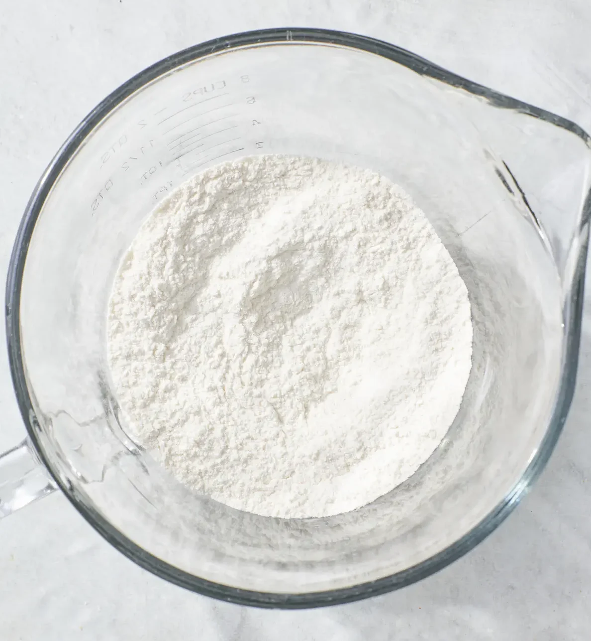 baking soda in glass container