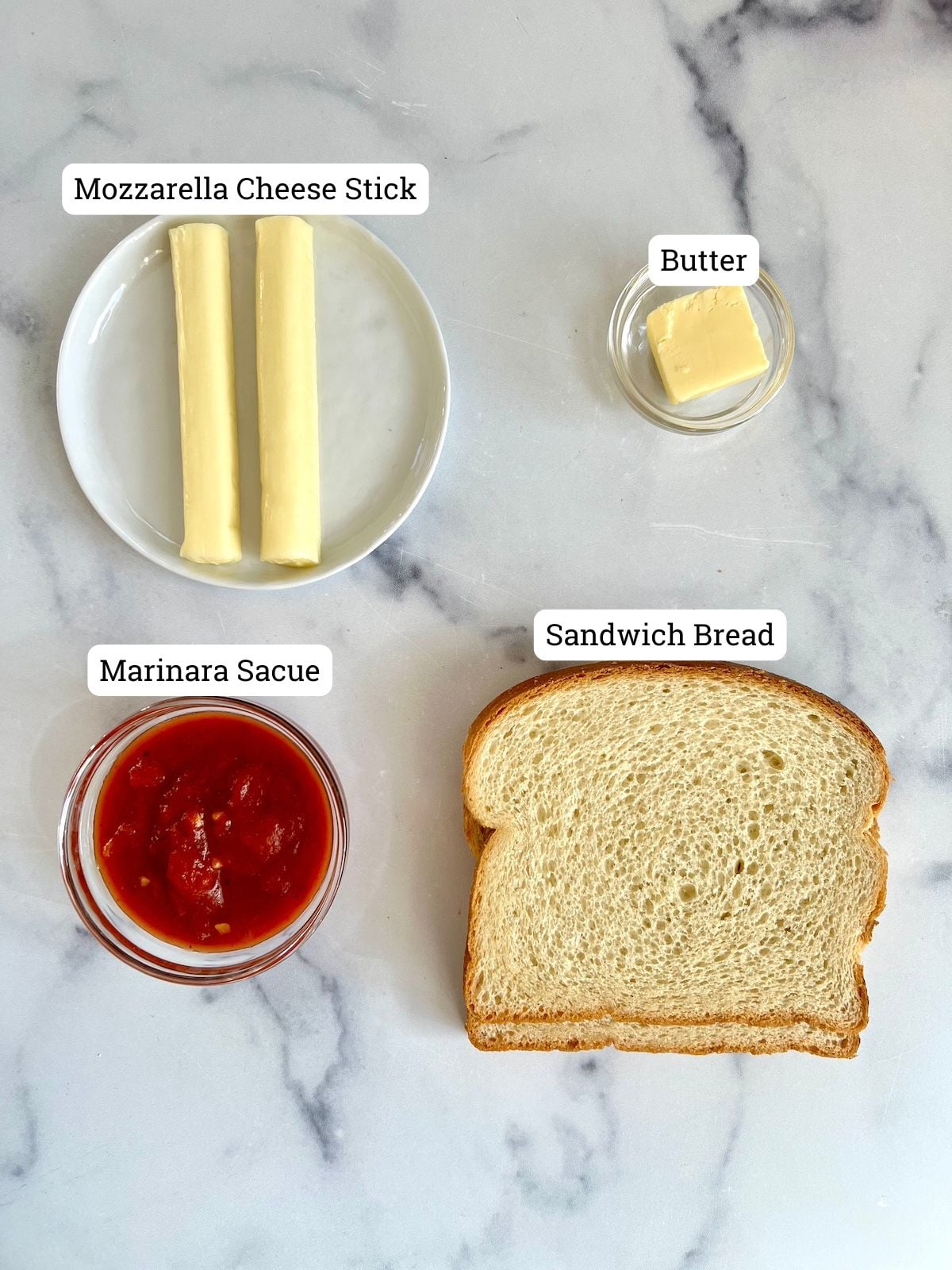 Ingredients to make pizza roll ups.