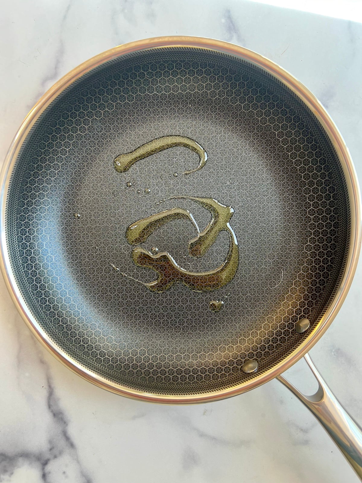 Oil in a skillet.