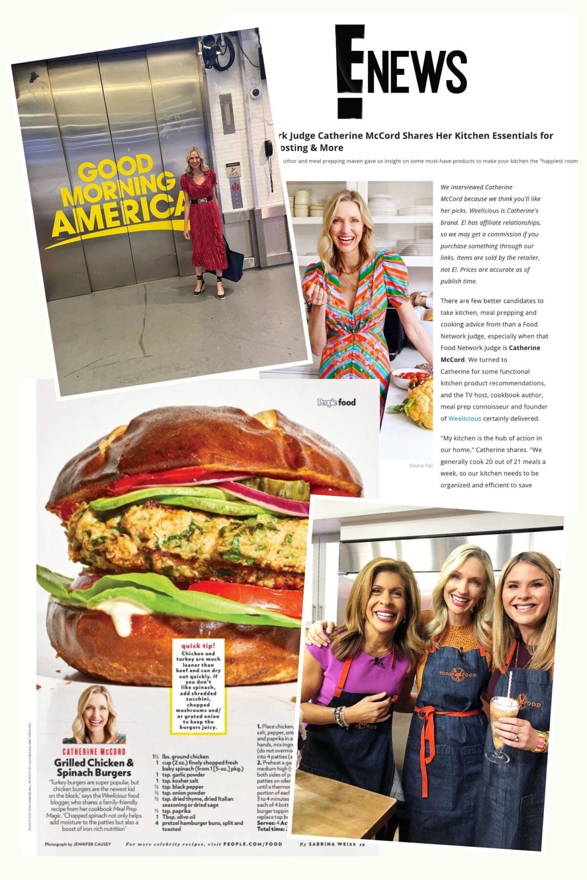 Collage of press clippings of Catherine McCord.