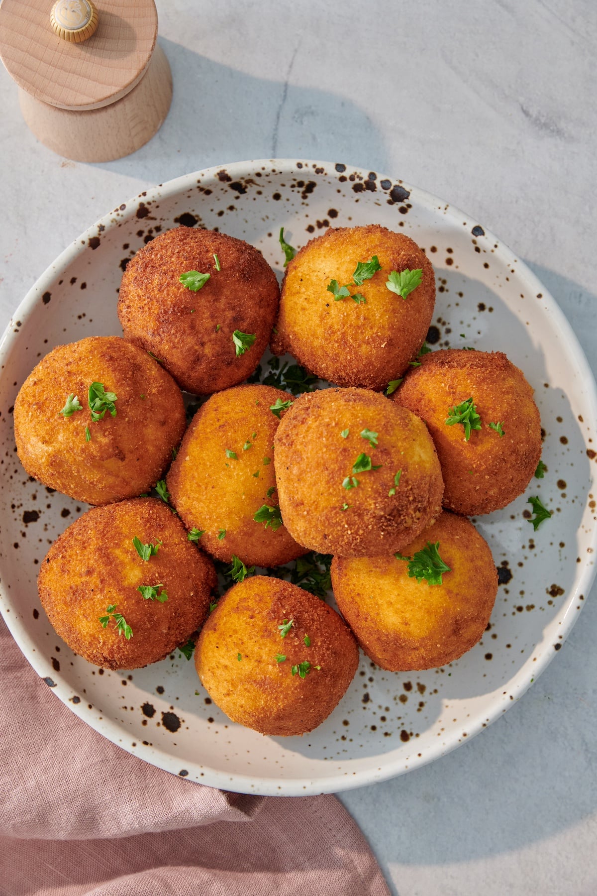 Turkey Potato Croquettes on serving platter.