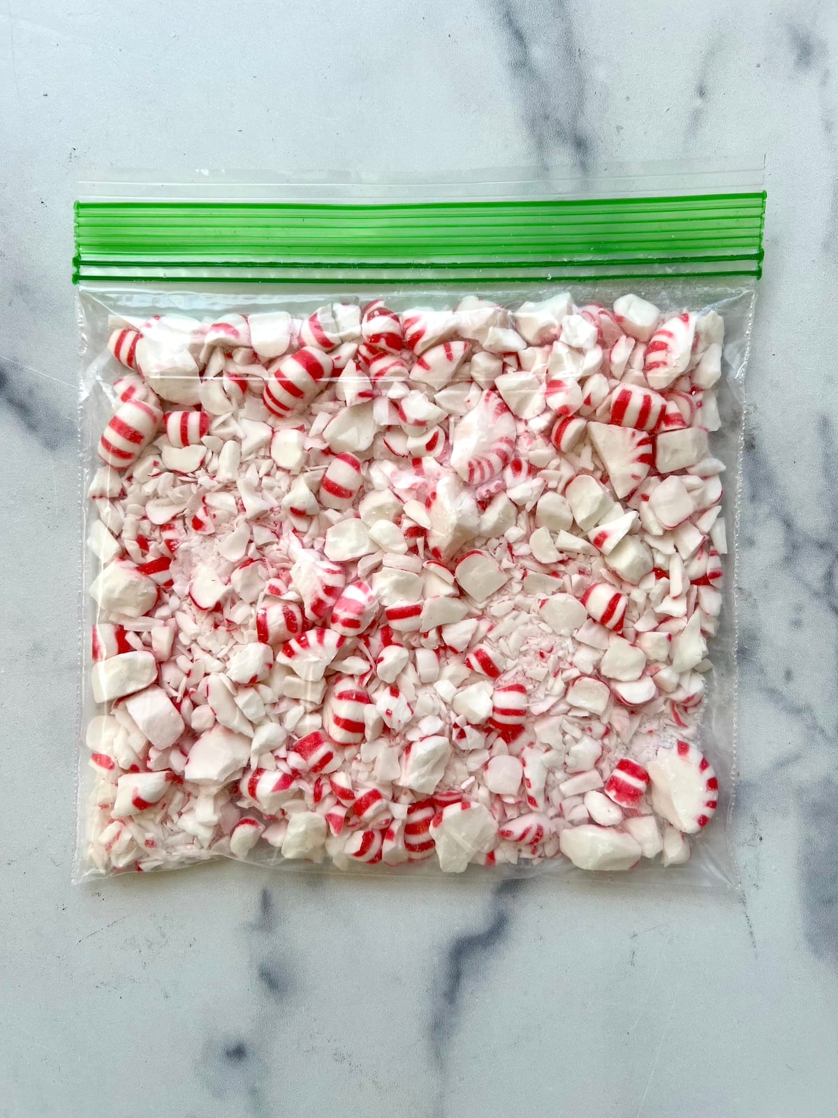Crushed mints in a bag.
