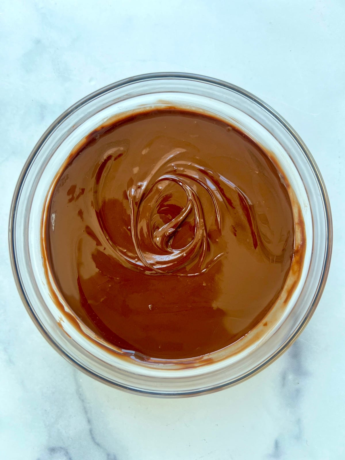 Melted chocolate in a bowl.