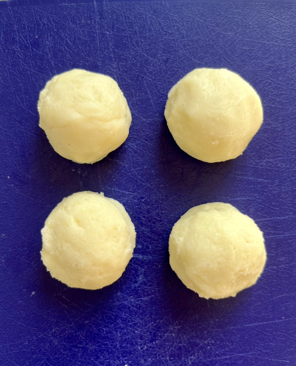 Turkey potato croquettes ready to bread.