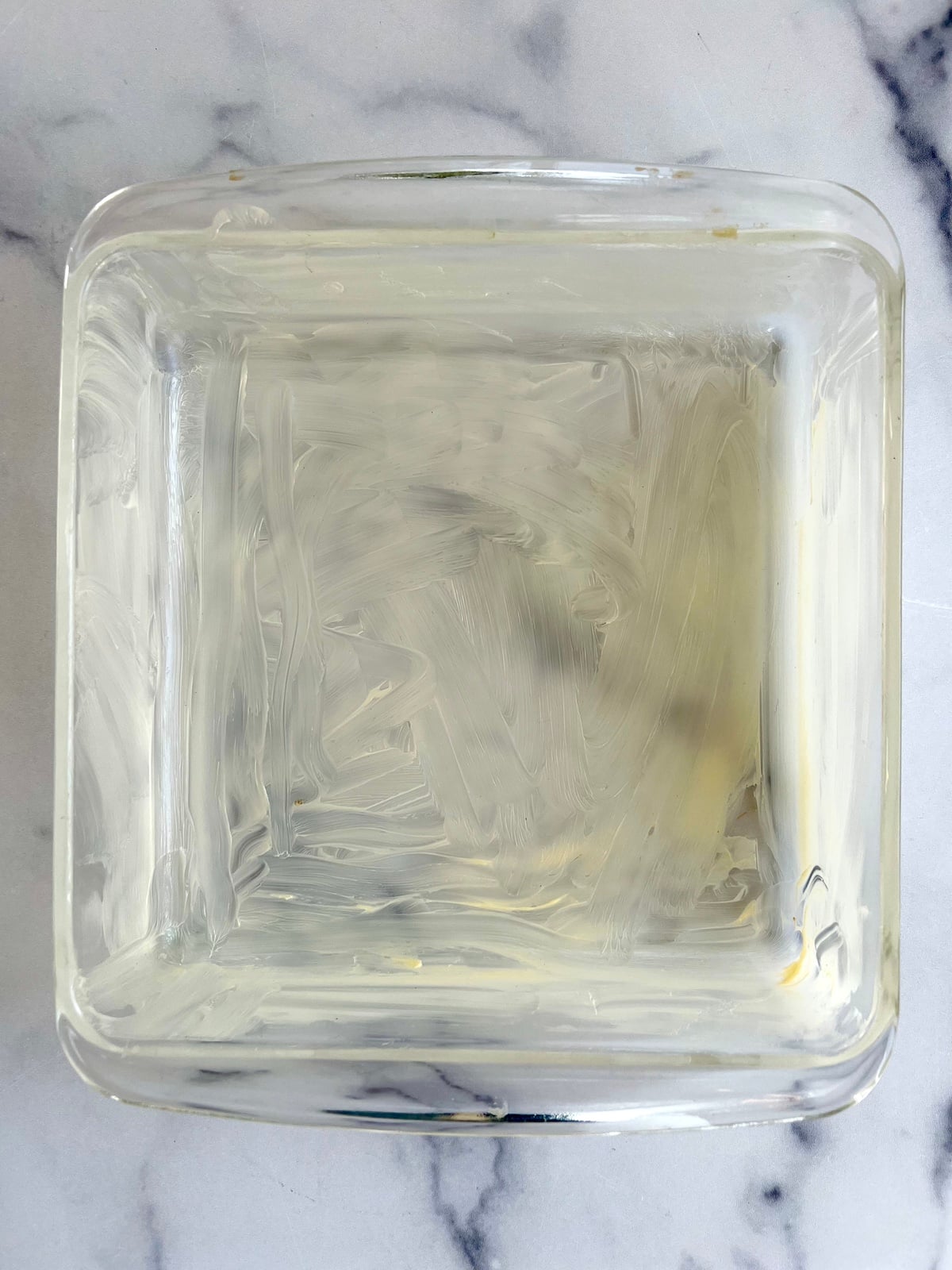 A greased casserole dish.