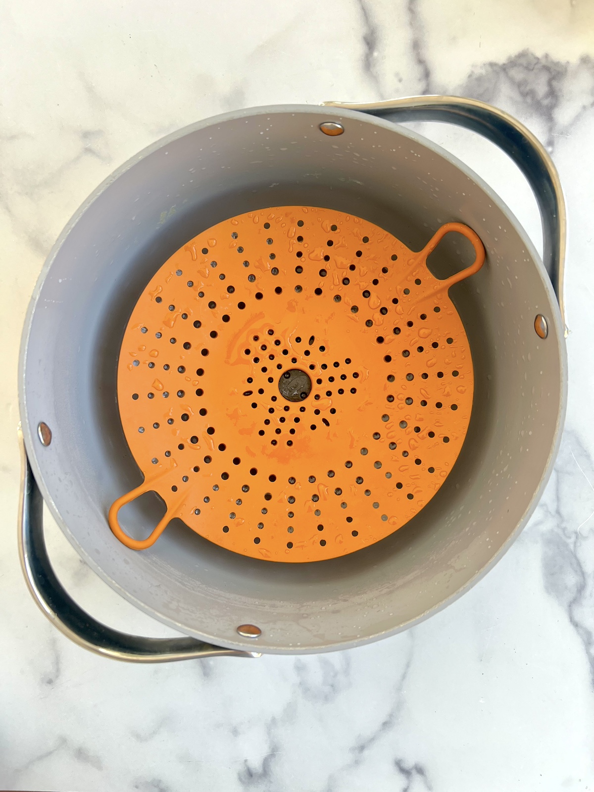 Steamer pot with water.