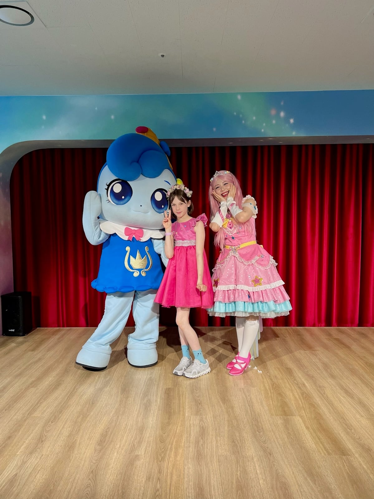 Young girl with Teeniping characters.