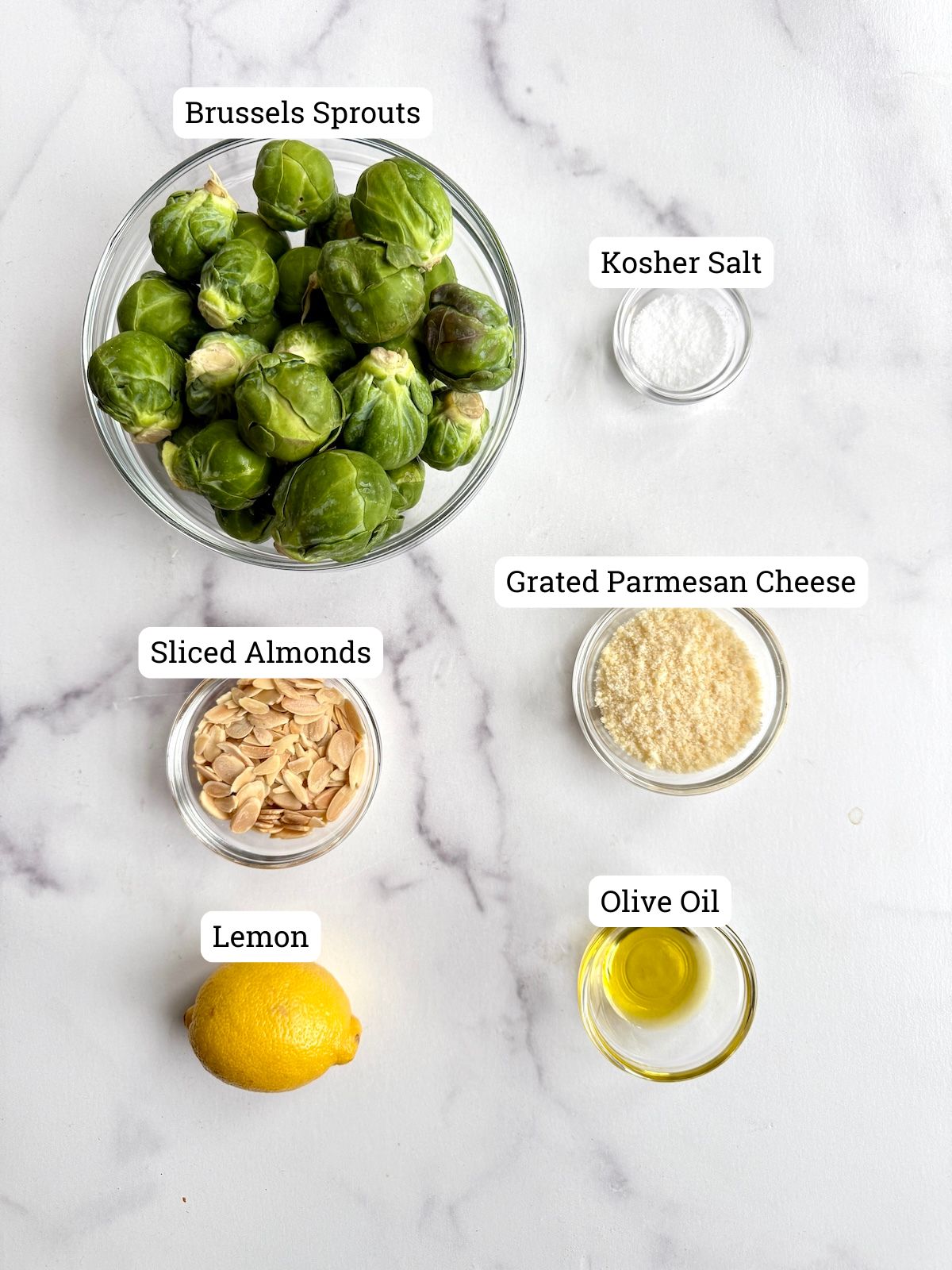 Ingredients for Roasted Brussels sprouts.