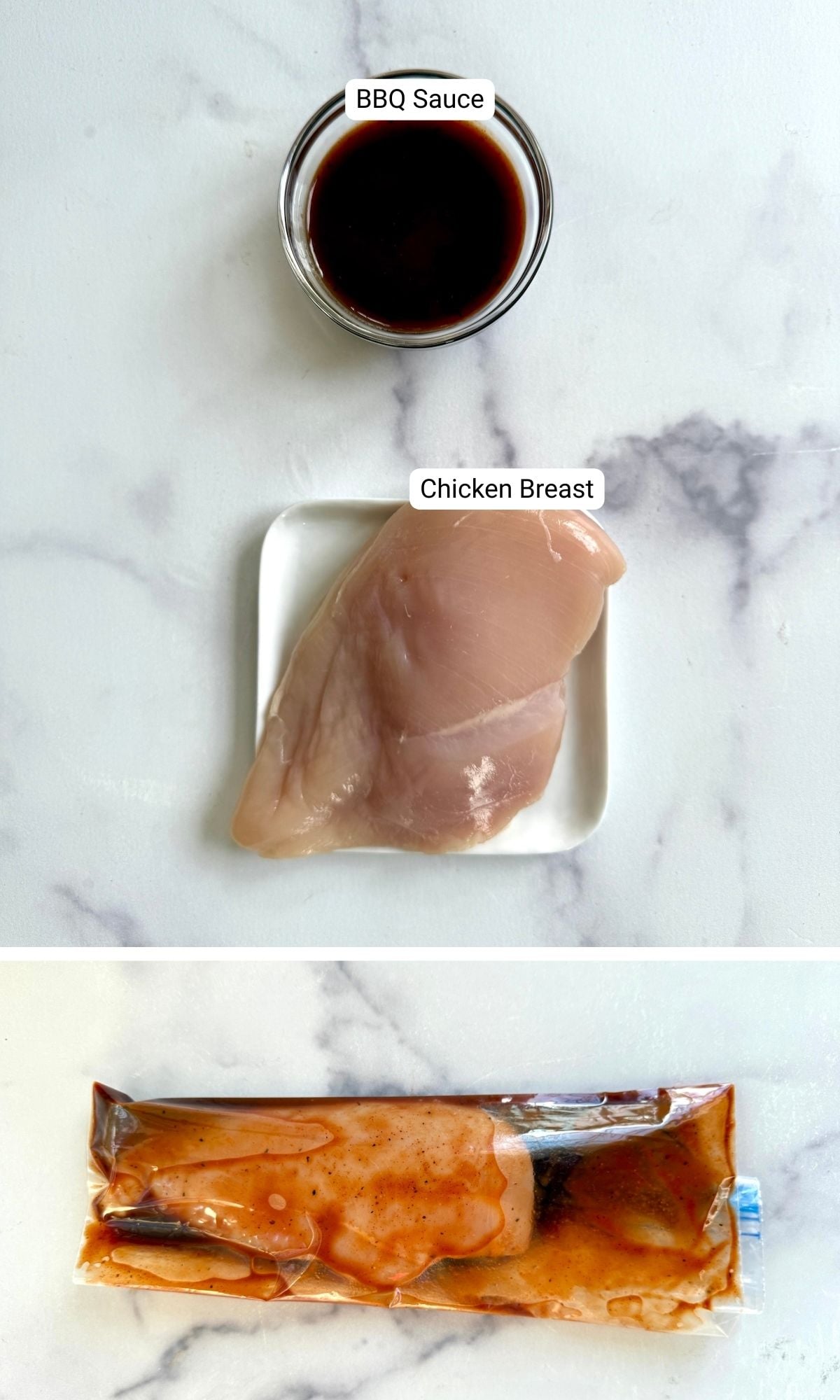 Ingredients for bbq chicken marinade.